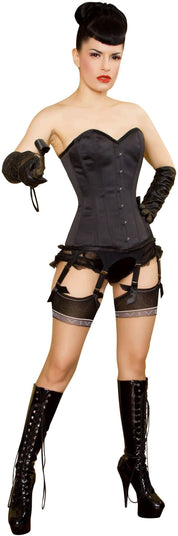 Kinnaird Dita Duchess Satin Black Corset & Patent Boots