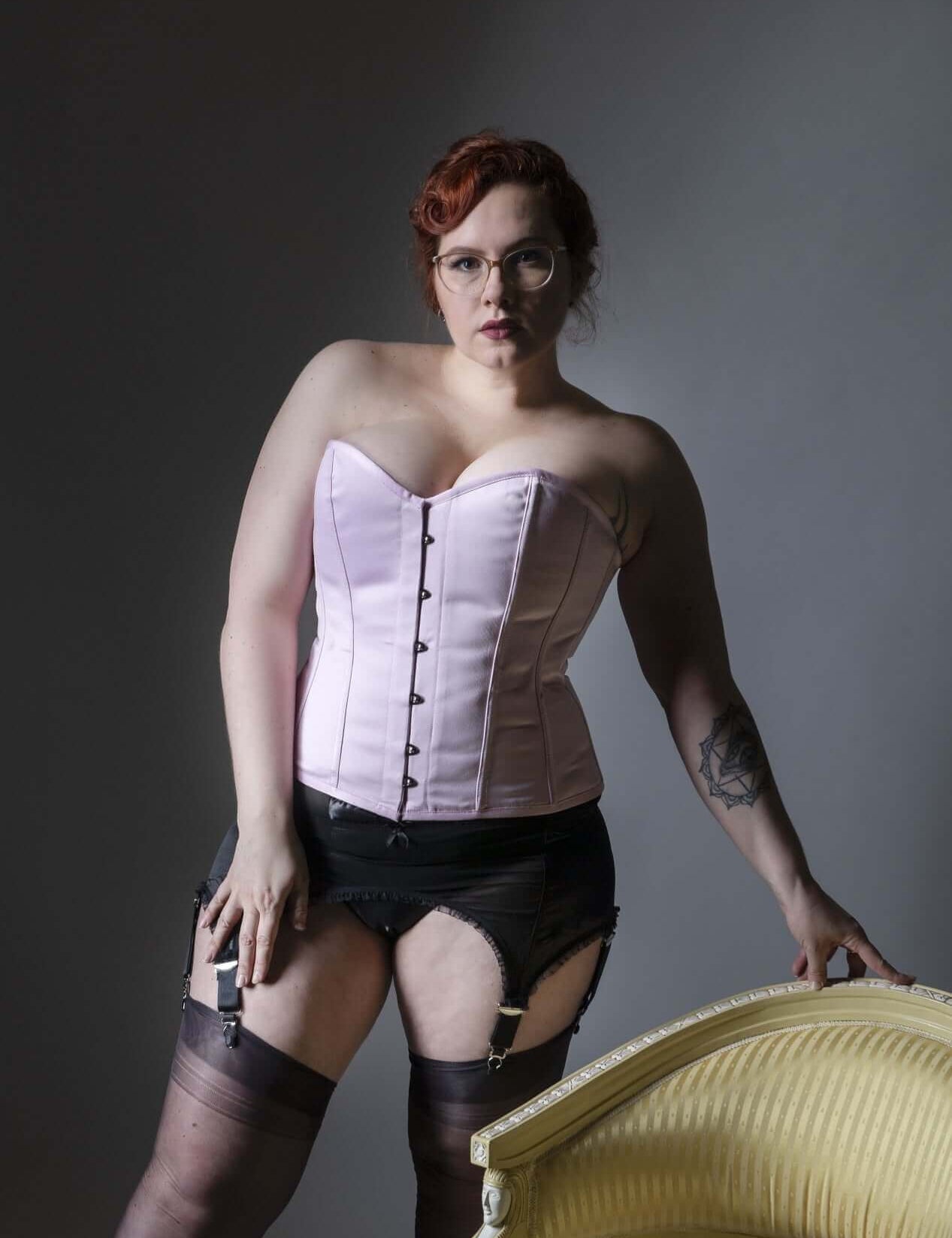 Kinnaird Ireland Dita Corset in Pink Duchess Satin