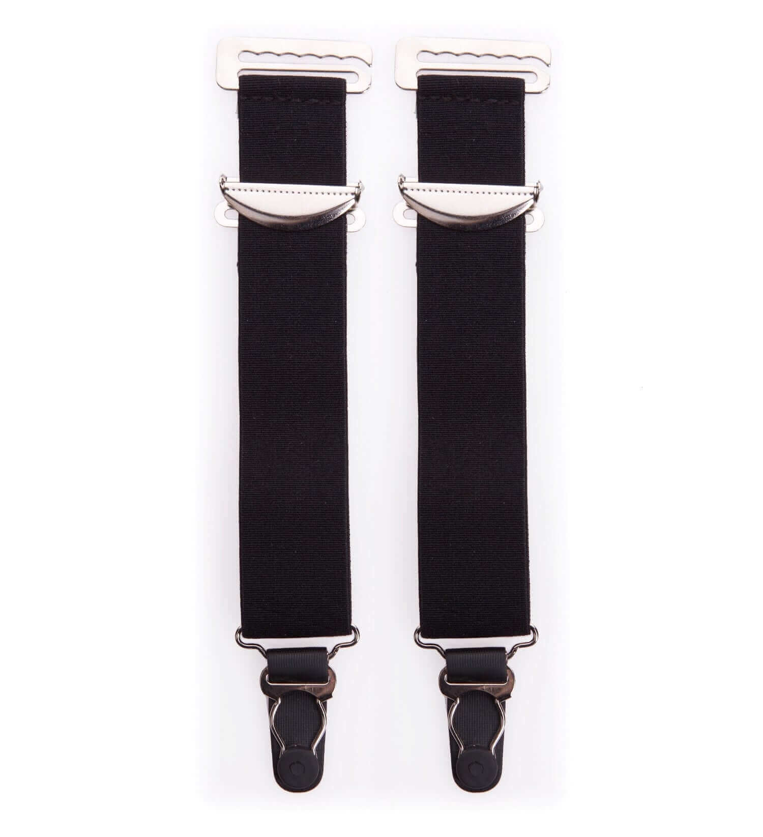 Pair Of Wide Black High Quality Metal Suspenders