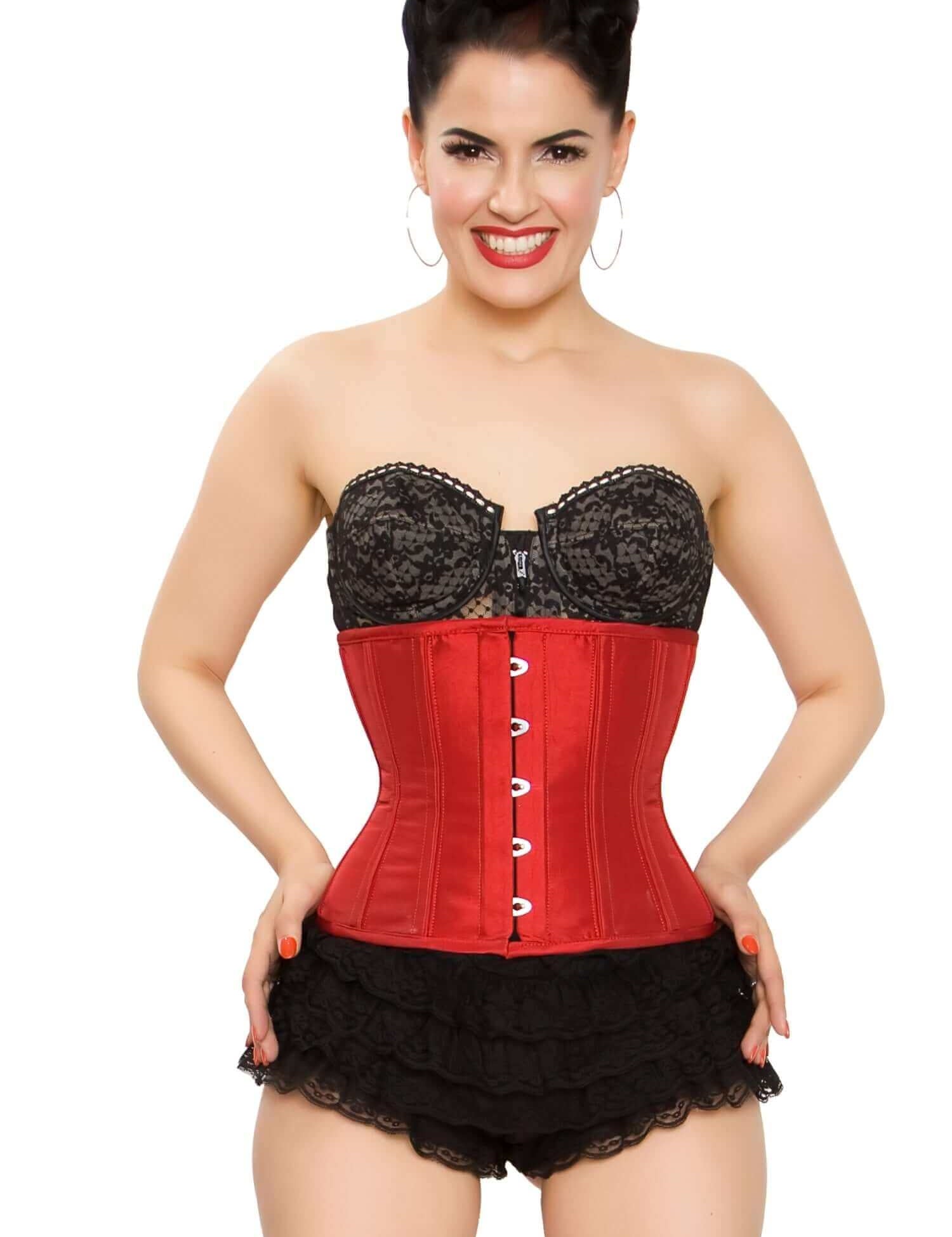 Playgirl Eve Steel Boned Tafetta Red Cincher Corset