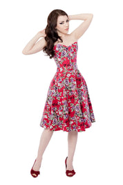 Playgirl Red Floral Circle Skirt