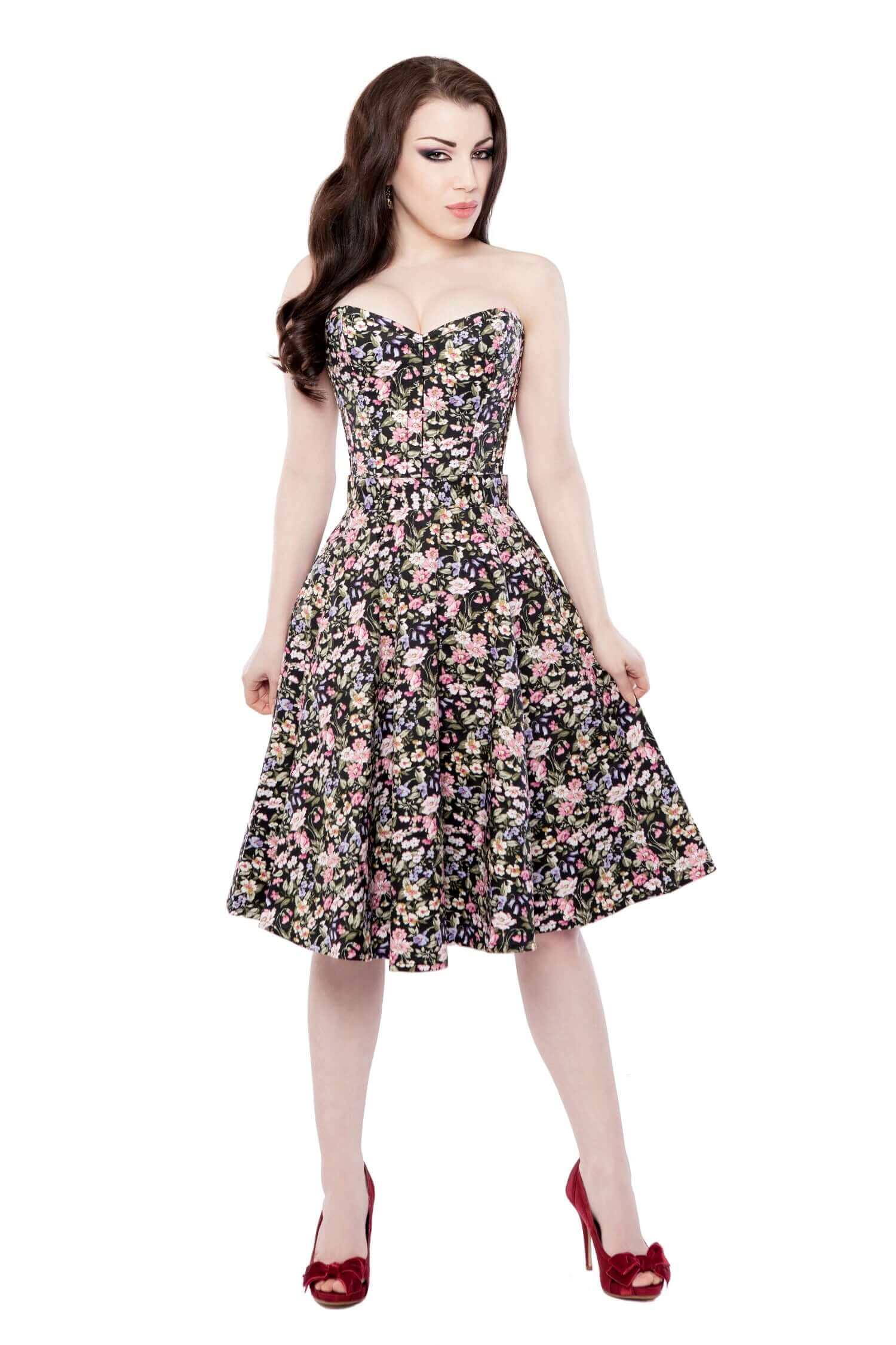 Playgirl Black Floral Circle Skirt