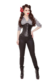 Playgirl Faux Leather Embossed Steel Boned Corset Cincher