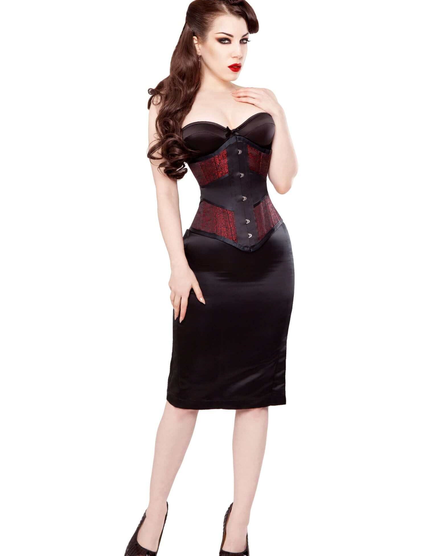 Playgirl Faith Wisp Waist Training 24 Bone Corset In Brocade & Satin