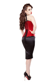 Satin Corset With Black Lace & Pencil Skirt