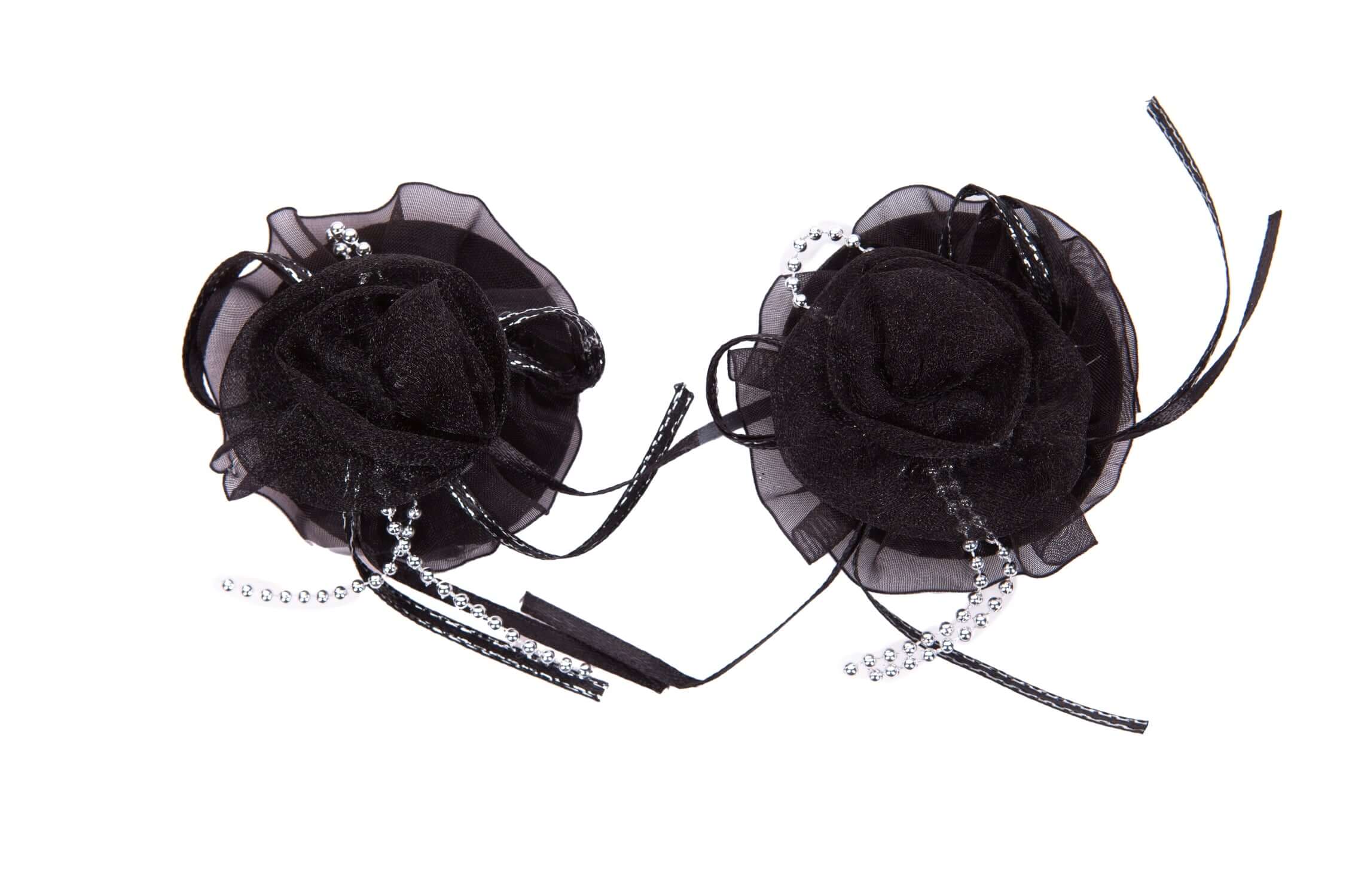 Black Organza Flower Nipple Pastie