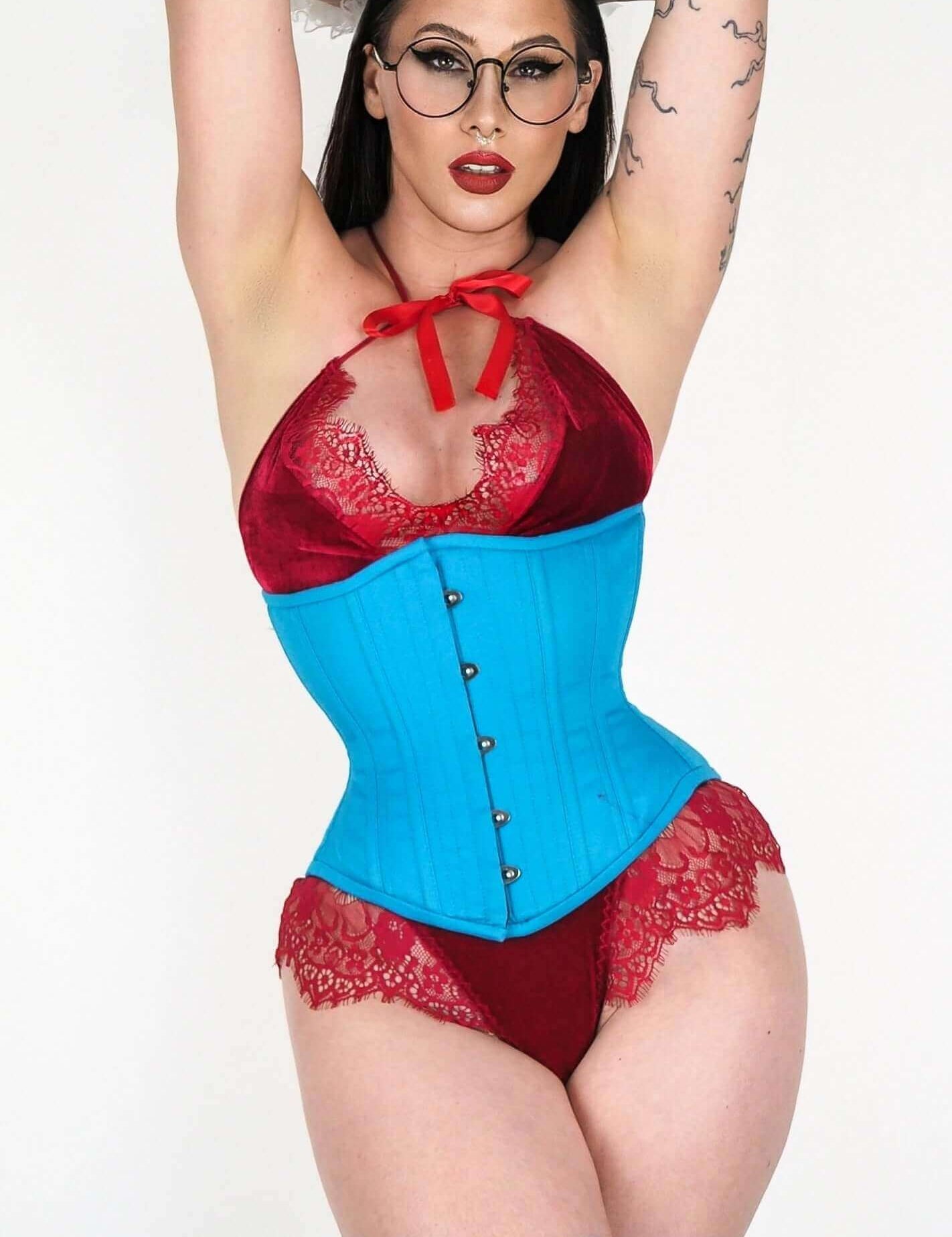 The Pirate Corset in Aqua