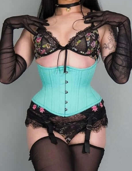 Polly Corset Designed by Lucy's Corsetry Hourglass Silhouette in Mint Green