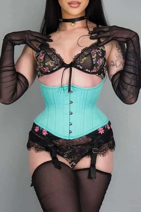 Polly Corset Designed by Lucy's Corsetry Hourglass Silhouette in Mint Green