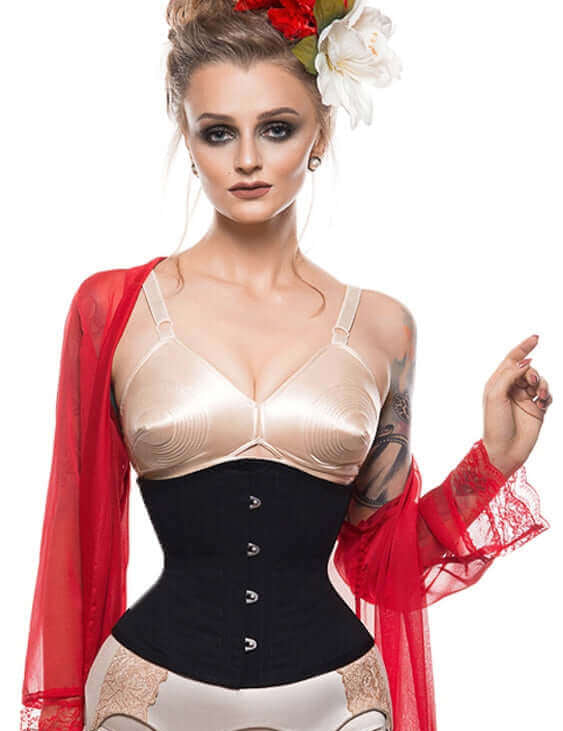 Black Classic Steel Boned Waist Cincher